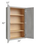 Gramercy Grey Mist 24x42 Wall Cabinet