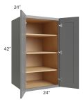 Stratton Dark Grey Shaker 24x42x24 Pantry Wall Cabinet