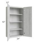 Heather Grey Shaker 24x42 Wall Cabinet