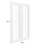 Dakota White 24x42 Mullion Glass Doors Only with Glass Included