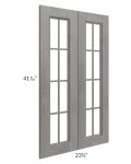 Providence Slate Grey 24x42 Mullion Glass Doors Only with Glass Included