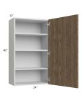 Milan Pecan 24x42 Wall Cabinet (1 door)