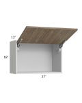 Milan Pecan 27x18 Lift-Up Door Wall Cabinet