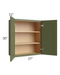 Midtown Hunter Green Shaker 27x30 Wall Cabinet