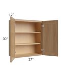 Asheville Rift Oak Shaker 27x30 Wall Cabinet