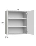 Euro Gloss White 27x30-1/4 Wall Cabinet