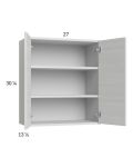 Euro White Grain 27x30-1/4 Wall Cabinet