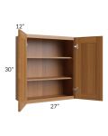 Artisan Walnut Shaker 27x30 Wall Cabinet