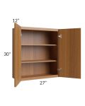 Portland Walnut 27x30 Wall Cabinet 