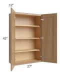 Asheville Rift Oak Shaker 27x42 Wall Cabinet