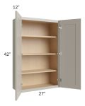 Stratton Light Grey Shaker 27x42 Wall Cabinet