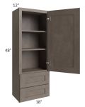 Natural Grey Shaker 18x48 Wall Cabinet With Drawers