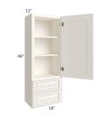 Signature Vanilla 18x48 Wall Cabinet with 2 Drawers