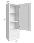 Providence White 18x54 Wall Cabinet With Drawers