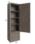 Natural Grey Shaker 18x60 Wall Cabinet With Drawers