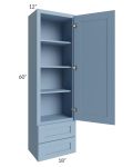 Sky Blue Shaker 18x60 Wall Cabinet With Drawers