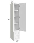 Dakota White 18x60 Wall Cabinet With Drawers