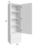 Portland White 18x60 Wall Cabinet With Drawers 