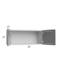 Milan Grey Gloss 30x12 Wall Cabinet