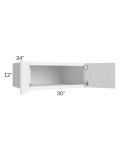 Aspen White Shaker 30x12x24 Wall Cabinet
