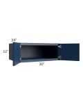 Portland Navy Blue 30x12x24 Wall Cabinet 