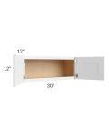 Alpine White Shaker 30x12 Wall Cabinet 