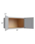 Asheville Grey Shaker 30x18x24 Wall Cabinet