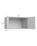 Euro White Grain 30x17-5/8x24 Wall Cabinet