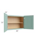 Midtown Mint Green Shaker 30x21 Wall Cabinet