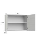 Euro White Grain 30x22-5/8 Wall Cabinet