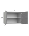 Euro Grey 30x22-5/8x24 Wall Cabinet