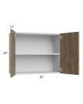 Milan Pecan 30x24 Wall Cabinet