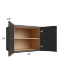 Midtown Black Shaker 30x24x24 Wall Cabinet
