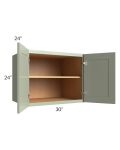 Midtown Pistachio Green Shaker 30x24x24 Wall Cabinet