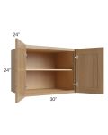 Asheville Rift Oak Shaker 30x24x24 Wall Cabinet
