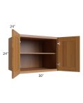 Artisan Walnut Shaker 30x24x24 Wall Cabinet