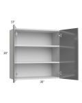 Milan Grey Gloss 30x30 Wall Cabinet