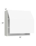 Venetian White Matte 30x30 Lift Up Bi-Fold Door Wall Cabinet