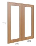 Portland Walnut 30x36 Glass Door Only with Glass Included 