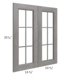 Providence Slate Grey 30x36 Mullion Glass Doors Only with Glass Included