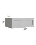 Midtown Painted Grey Shaker 33x12x24 Wall Cabinet