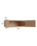Asheville Rift Oak Shaker 33x12x24 Wall Cabinet