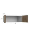 Milan Pecan 33x12x24 Wall Cabinet