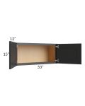 Midtown Black Shaker 33x15 Wall Cabinet