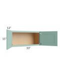 Midtown Mint Green Shaker 33x15 Wall Cabinet