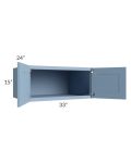 Sky Blue Shaker 33x15x24 Wall Cabinet