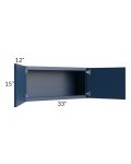 Portland Navy Blue 33x15 Wall Cabinet 