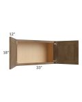 Midtown Mocha Shaker 33x18 Wall Cabinet