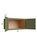 Midtown Hunter Green Shaker 33x18x24 Wall Cabinet
