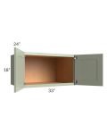 Midtown Pistachio Green Shaker 33x18x24 Wall Cabinet